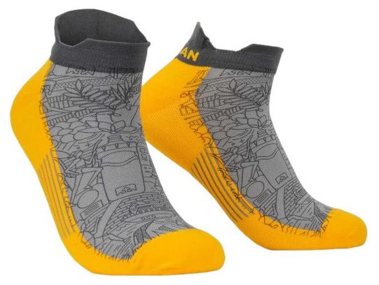 Chaussettes Nathan Signature Speed Tab Gris / Jaune