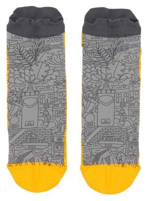 Chaussettes Nathan Signature Speed Tab Gris / Jaune