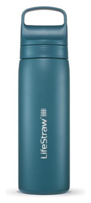 Bouteille filtre à eau LifeStraw Go 2.0 Laguna Sarcelle isolée en acier inoxydable 500 ml-Bleu