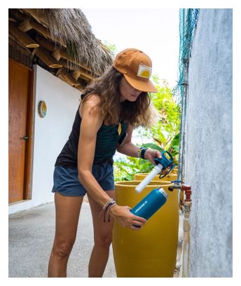 Bouteille filtre à eau LifeStraw Go 2.0 Laguna Sarcelle isolée en acier inoxydable 500 ml-Bleu