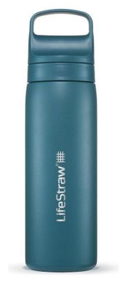 Bouteille filtre à eau LifeStraw Go 2.0 Laguna Sarcelle isolée en acier inoxydable 500 ml-Bleu