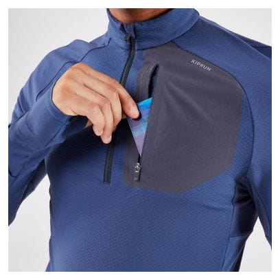 Kiprun 1/2 Zip Run 900 Warm Maglia a maniche lunghe blu