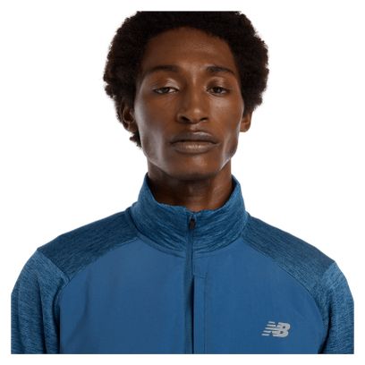 Camiseta térmica New Balance Athletics Heat Grid Blue, 1/2 cremallera, Hombre