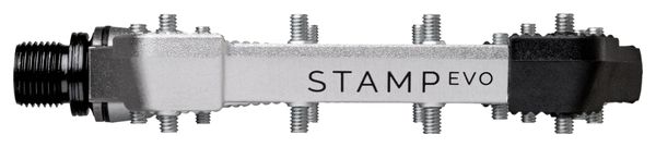 Coppia di pedali piatti Crankbrothers Stamp Evo - Large argento