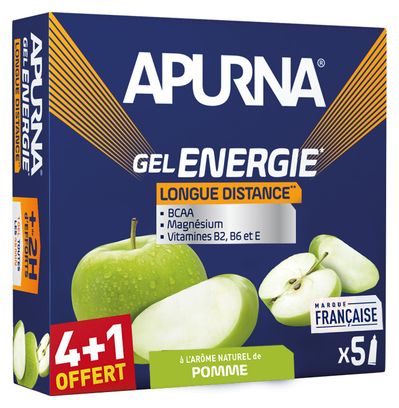 Apurna Gel Energético Larga Distancia Manzana Verde 5x35g