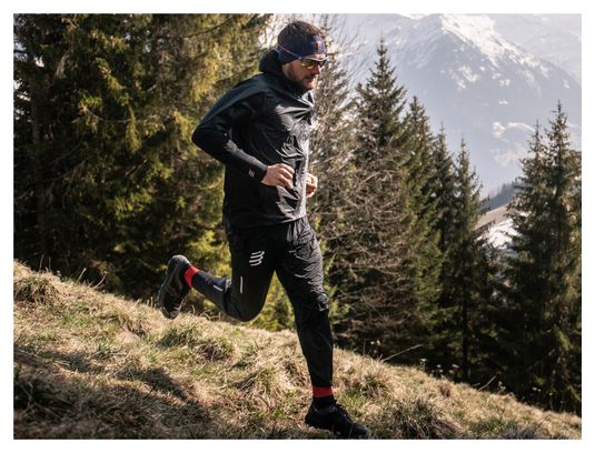 Pantalon imperméable Compressport Hurricane Waterproof 10/10 Noir