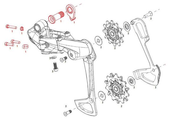 Sram XX1/X01 Eagle B-Bolt en Eindschroef Kit Zwart