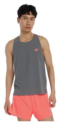 Camiseta de Tirantes New Balance Race Day Ultra Light Gris/Rojo, Hombre