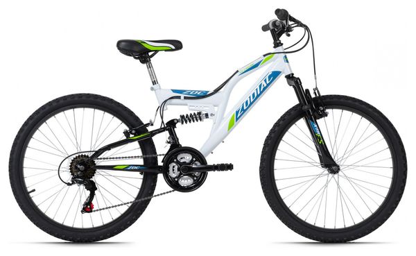 VTT enfant 24  tout suspendu Zodiac blanc-vert TC 38 cm KS Cycling