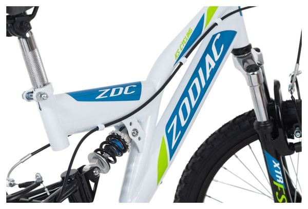 VTT enfant 24  tout suspendu Zodiac blanc-vert TC 38 cm KS Cycling