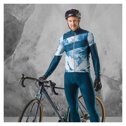 Maillot de cyclisme Loeffler à manches longues M / L / S Jersey polaire-bleu
