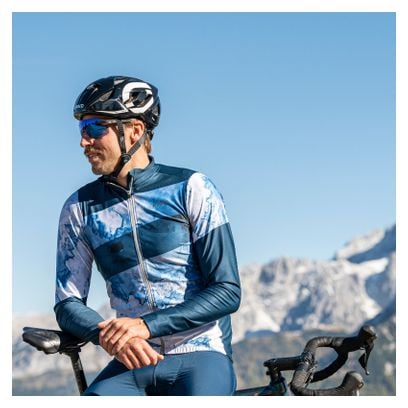 Maillot de cyclisme Loeffler à manches longues M / L / S Jersey polaire-bleu