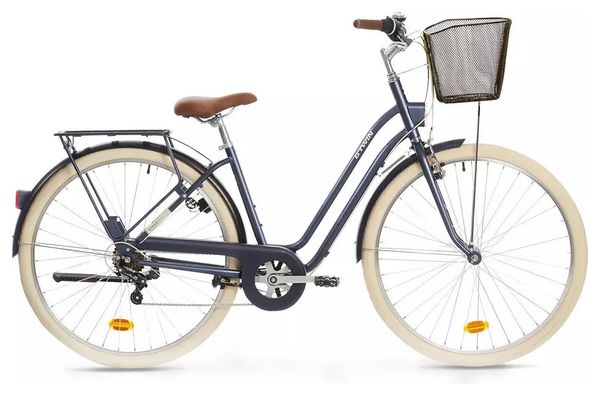 Bicicleta de ciudad BTWIN Elops 520 Low Frame Midnight blue