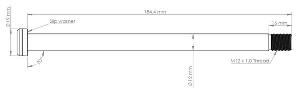 Burgtec Trek MTB Rear Axle 184.5 mm | M12x1.0 | Black