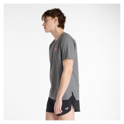 Herenshirt New Balance Race Day Ultra Light Grijs/Rood met korte mouwen