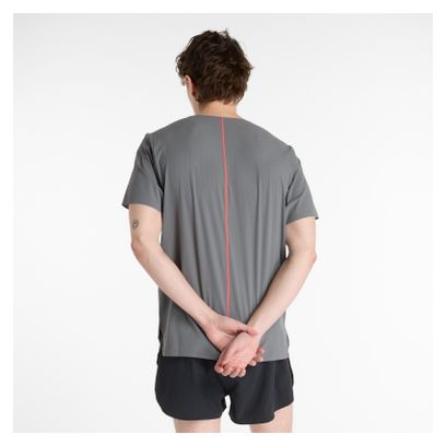 Herenshirt New Balance Race Day Ultra Light Grijs/Rood met korte mouwen