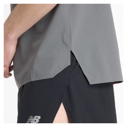 Herenshirt New Balance Race Day Ultra Light Grijs/Rood met korte mouwen