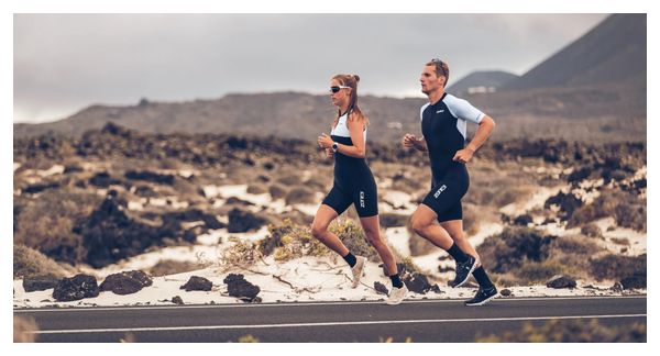 Traje triatlón Zone3 Lava Long Distance negro/blanco para hombre