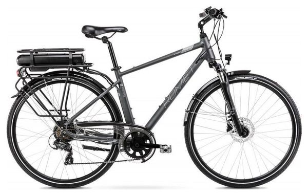 Vélo Trekking Electrique 28  - ROMET - Wagant 1 Moteur Roue Arrière - GRIS