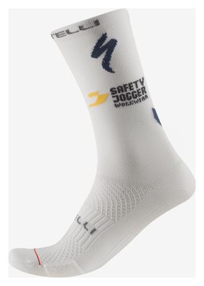 Calcetines Castelli Rosso Corsa Pro 18 Soudal Quickstep Blanco