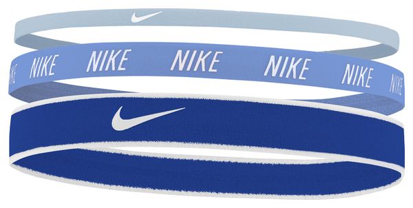 Nike Mixed Width Blue Mini Headbands (x3)