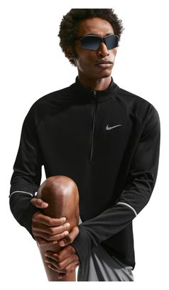 Nike Miler heren-top met halve rits, zwart