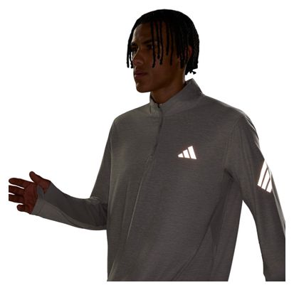 adidas adi365 Iconic Herren-Oberteil mit halbem Reißverschluss, grau