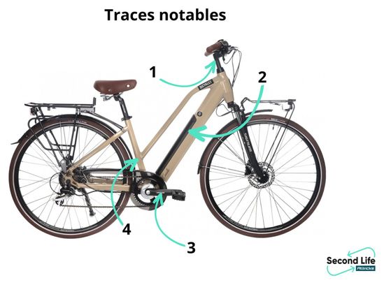 Producto Reacondicionado - Bicyklet Camille Bicicleta Eléctrica de Ciudad Shimano Acera/Altus 8V 504 Wh 700 mm Beige Marfil