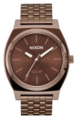 NIXON Time Teller Solar Orologio Unisex Marrone Cioccolato/Cappuccino