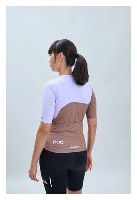 Women's Short Sleeve Jersey Poc Essential Road Print Brown/Purple