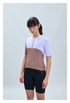 Women's Short Sleeve Jersey Poc Essential Road Print Brown/Purple