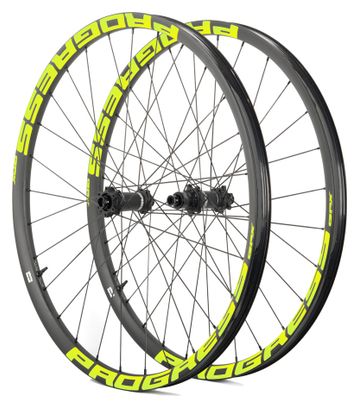 Paire de roues Progress GPX Nexo 29" Jaune | Boost 15x110/12x148 mm | 6 Trous | Shimano Microspline