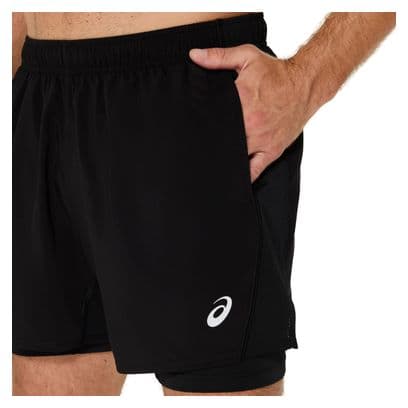 Pantaloncini Asics Core Run 5in Black Uomo 2 in 1