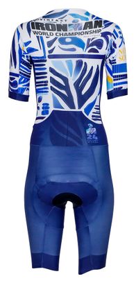 Combinaison Trifonction Ironman x Santini Championnat du Monde Nice 2024 - Bleu/Blanc