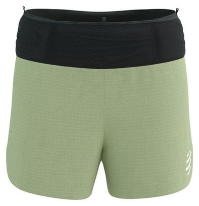 Pantalón Corto de Trail Compressport Verde para Mujer