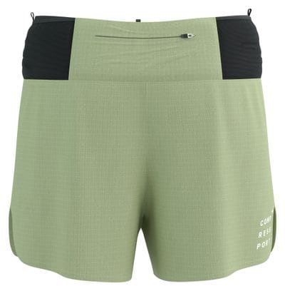 Pantalón Corto de Trail Compressport Verde para Mujer