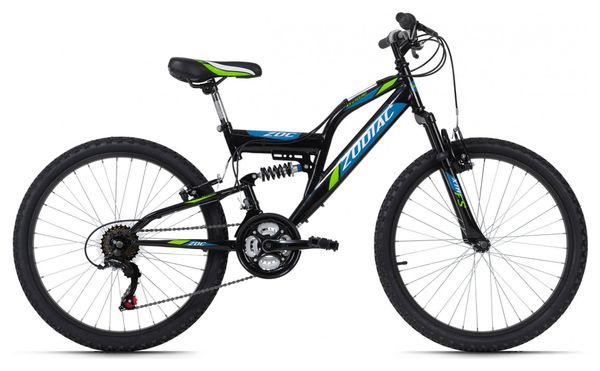 VTT enfant tout suspendu 24  Zodiac noir-vert TC 38 cm KS Cycling