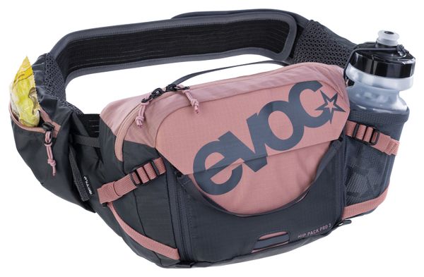 Ceinture Banane VTT Evoc Pro 3 Gris/Rose + Poche à Eau 1.5L
