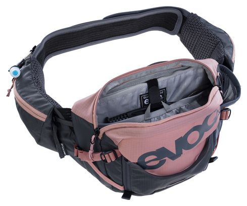 Ceinture Banane VTT Evoc Pro 3 Gris/Rose + Poche à Eau 1.5L