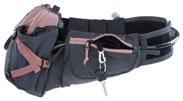 Ceinture Banane VTT Evoc Pro 3 Gris/Rose + Poche à Eau 1.5L