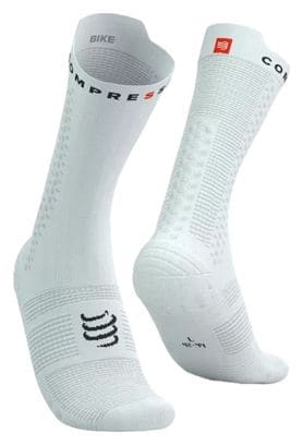 Chaussettes Compressport Pro Racing Socks v4.0 Bike Blanc/Noir 