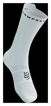 Chaussettes Compressport Pro Racing Socks v4.0 Bike Blanc/Noir 