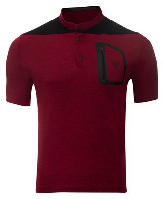 LeBram Parpaillon Gravel Short Sleeve Jersey Gray Burgundy Straight Cut
