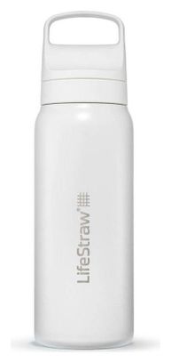 Bouteille filtre à eau LifeStraw Go 2.0 isolée en acier inoxydable 1 litre-Blanc
