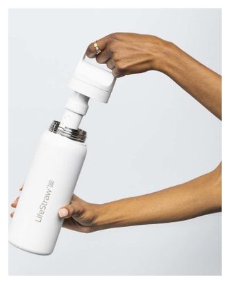 Bouteille filtre à eau LifeStraw Go 2.0 isolée en acier inoxydable 1 litre-Blanc