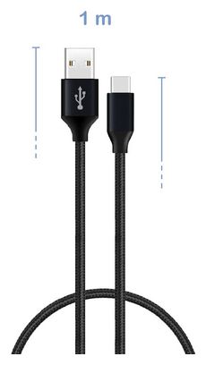 Sunslice Câble USB-A vers USB-C 1 m 18W Noir