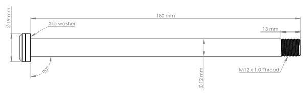 Burgtec MTB Rear Axle 180 x 12 mm | M12x1.0 | Black
