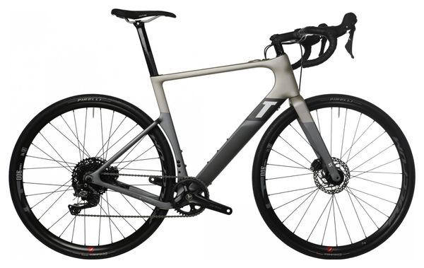 Gravel Bike Électrique 3T Exploro RaceMax Boost Dropbar Fulcrum Shimano GRX 11V 250 Wh 700 mm Gris Satin 2022