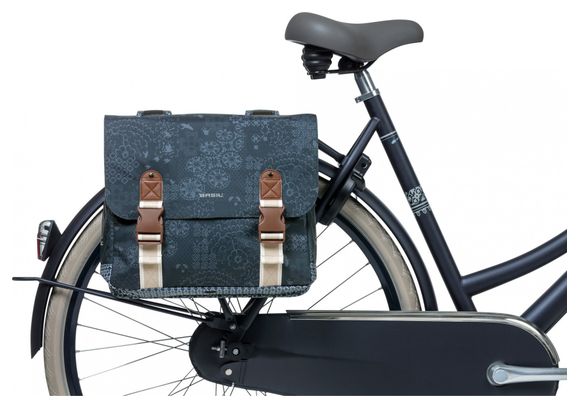 Basil Boheme 35 liter dubbele fietstas blauw