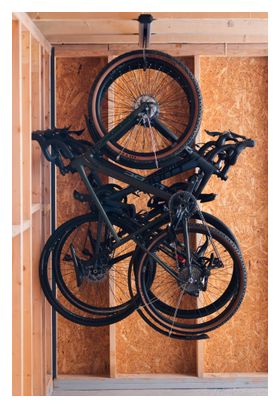 Sistema di stoccaggio per biciclette a soffitto Stashed SpaceRail per 4 biciclette